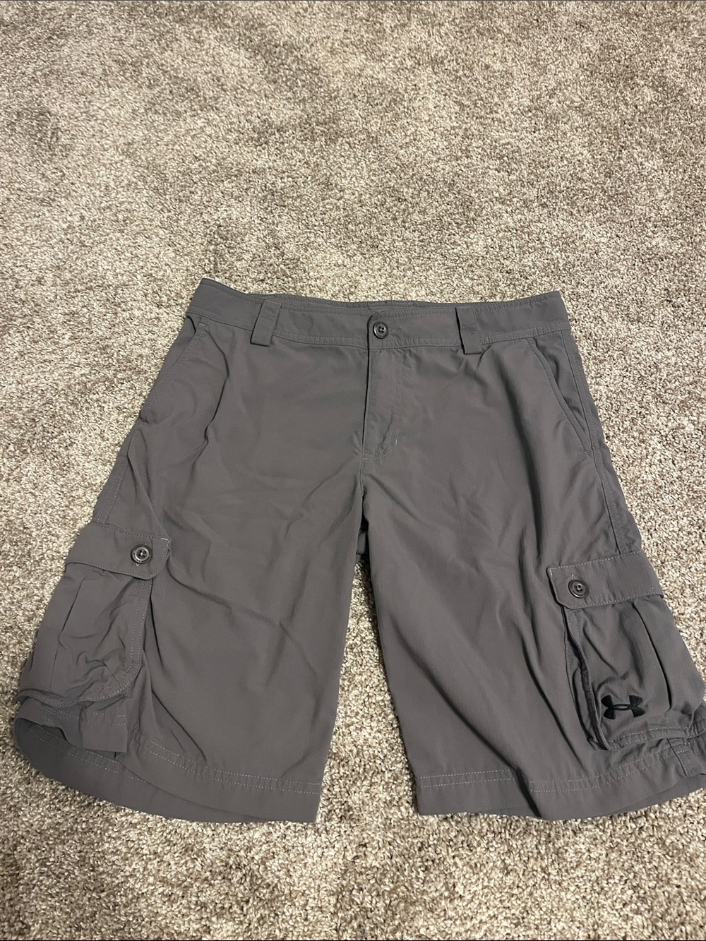 Under Armour Gray Youth Cargo Shorts- Size YXL